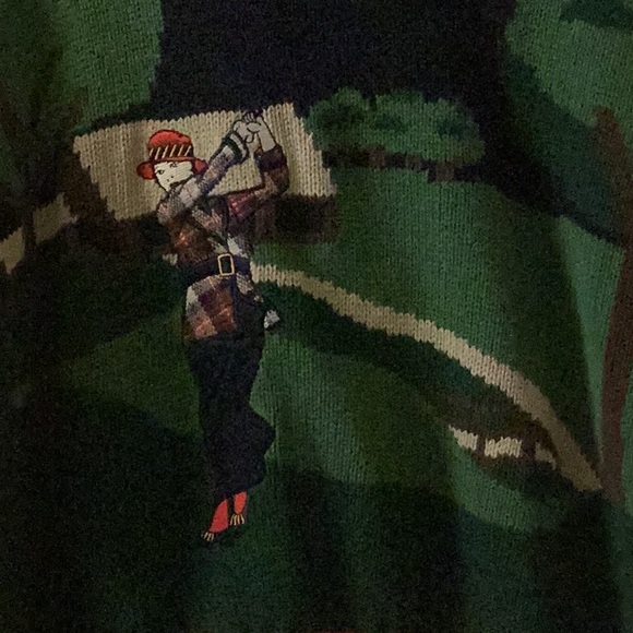 Liz Claiborne Golf Themed Sweater Vintage Long Sleeved Cotton Pullover Petite - Picture 2 of 6